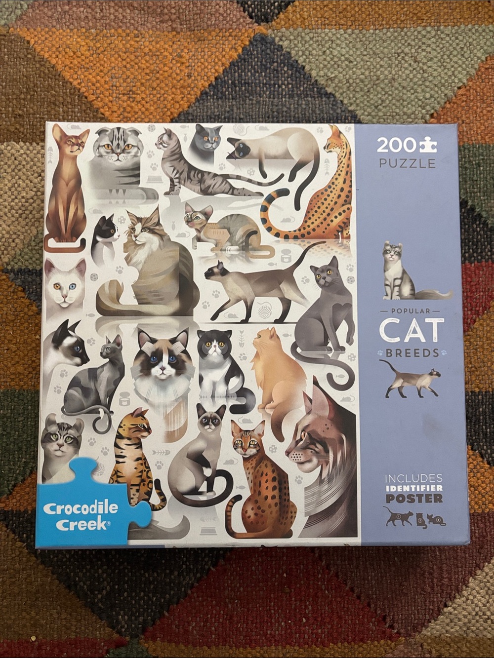 Crocodile Creek Popular Cat Breeds 200 Piece Puzzle Art Puzzle Kids